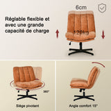 Fauteuil de relaxation réglable et pivotant avec accoudoirs et assise épaisse en chenille rouge - CONFOD