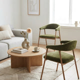 Set of 2 Scandinavian dining room armchairs with beige fabric armrests - Cromwell