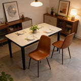 Set of 4 industrial dining chairs in suede - Charlton