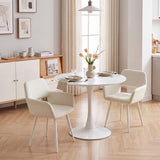 Set of 2 Scandinavian dining room armchairs with beige fabric armrests - Cromwell