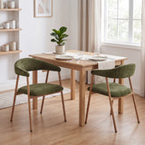 Set of 2 Scandinavian dining room armchairs with beige fabric armrests - Cromwell