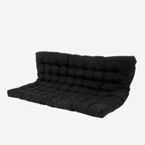 Matelas futon portable pliable 2 places noir, 135x190x10cm - MICA