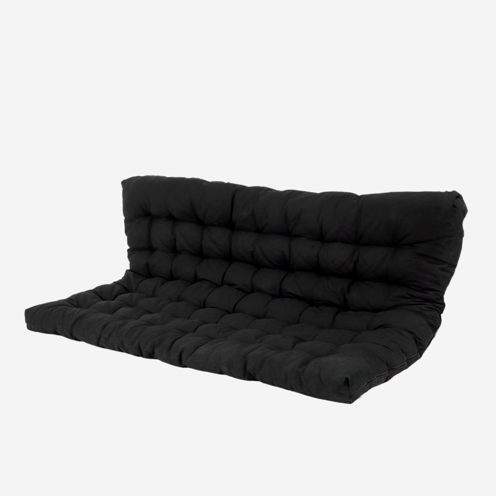 Matelas futon portable pliable 2 places noir, 135x190x10cm - MICA