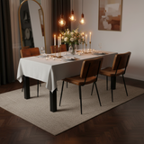 Ensemble table à manger extensible noire et 4 chaises en tissu suédine, style scandinave