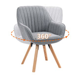 Set of 4 comfortable gray fabric dining room chairs with 360° swivel - CARSON FABRIC GRAY 4PCS