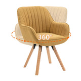 Set aus 4 bequemen Esszimmerstühlen aus gelbem Stoff mit 360°-Drehgelenk – CARSON FABRIC YELLOW 4STK