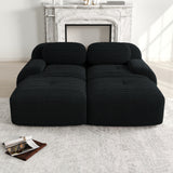 2-Sitzer-Schlafsofa aus dunkelgrauem Stoff mit Seitentaschen, modernes Schlafsofa