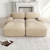 2-seater sofa bed in dark gray fabric with side pockets, modern convertible sofa