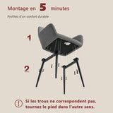 Lot de 4 fauteuils de salle à manger scandinaves avec accoudoirs en velours côtelé gris - CROMWELL CORDUROY