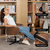 Fauteuil de bureau ergonomique réglable pivotant avec accoudoirs en suédine - THOMASINA