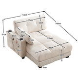 2-seater sofa in beige fabric Scandinavian style - AHBARM