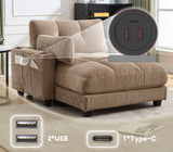 2-seater sofa in beige fabric Scandinavian style - AHBARM
