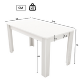 Rectangular dining table in particle panels finish oak with four robust feet