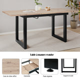 Retro dining table Extensible industrial style in wood - Whalen