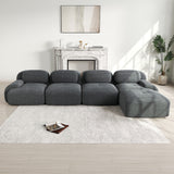 2-seater sofa bed in dark gray fabric with side pockets, modern convertible sofa