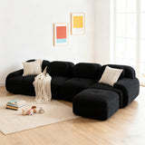 2-Sitzer-Schlafsofa aus dunkelgrauem Stoff mit Seitentaschen, modernes Schlafsofa