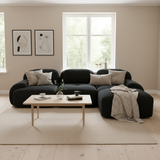 2-seater sofa bed in dark gray fabric with side pockets, modern convertible sofa