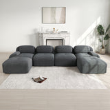 2-Sitzer-Schlafsofa aus dunkelgrauem Stoff mit Seitentaschen, modernes Schlafsofa