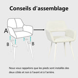 Set of 2 Scandinavian dining room armchairs with beige fabric armrests - Cromwell