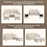 2-seater sofa in beige fabric Scandinavian style - AHBARM