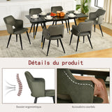 Ensemble de salle à manger de style scandinave composé d'une table ronde en chêne et de 2 fauteuils en tissu vert