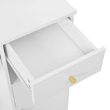 Grande coiffeuse blanche avec miroir, tabouret et éclairage LED réglable, 3 tiroirs et 2 portes de rangement
