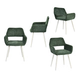 Set of 2 Scandinavian dining room armchairs with beige fabric armrests - Cromwell