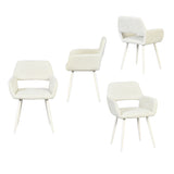 Set of 2 Scandinavian dining room armchairs with beige fabric armrests - Cromwell