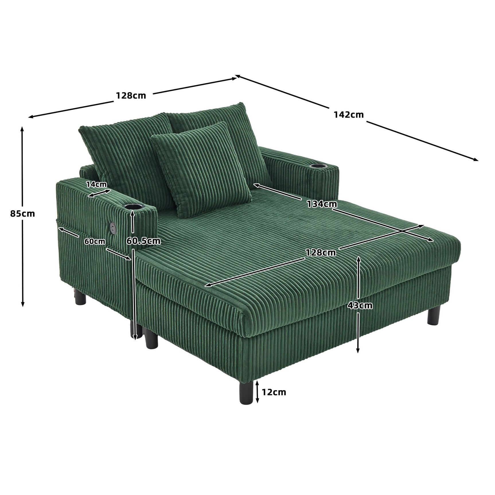 2-seater sofa in beige fabric Scandinavian style - AHBARM