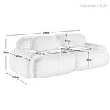 Ensemble de canapés avec accoudoirs incurvés et base antidérapante en tissu velours côtelé doux pour le salon, beige,siège 2