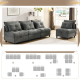 2-seater sofa in beige fabric Scandinavian style - AHBARM