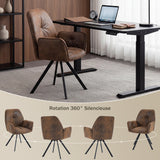 Ensemble de salle à manger comprenant une table extensible et 4 fauteuil pivotant confortables en suédine
