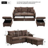 2-seater sofa in beige fabric Scandinavian style - AHBARM