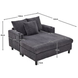 2-seater sofa in beige fabric Scandinavian style - AHBARM