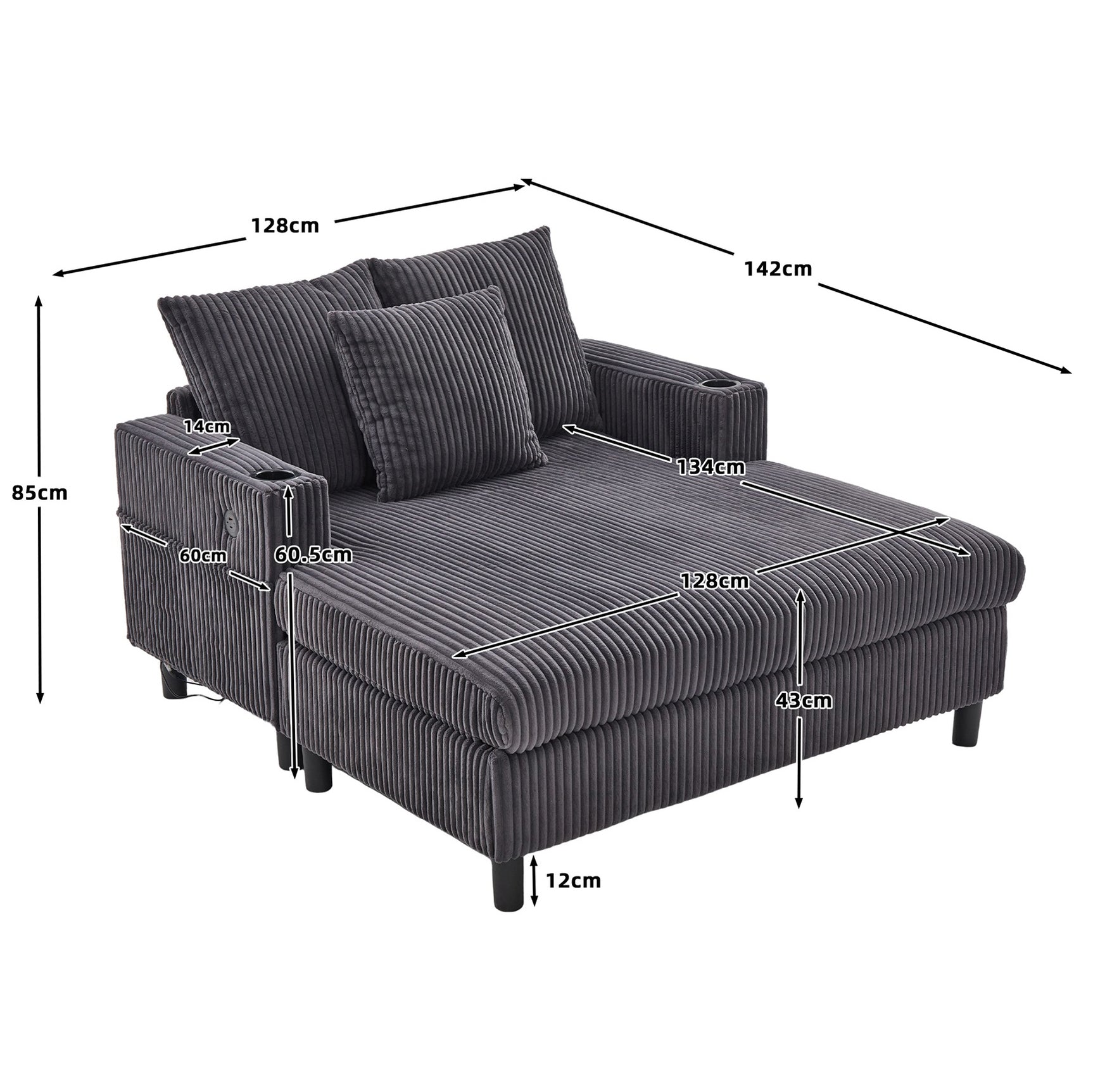2-seater sofa in beige fabric Scandinavian style - AHBARM