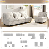 2-seater sofa in beige fabric Scandinavian style - AHBARM