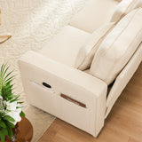 2-seater sofa in beige fabric Scandinavian style - AHBARM