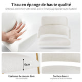 Lot de 6 chaises de salle à manger beiges avec pieds dorés, style moderne