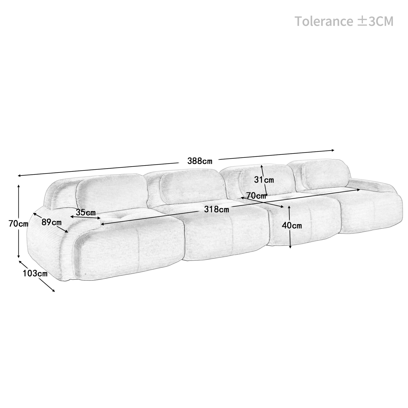 2-Sitzer-Schlafsofa aus dunkelgrauem Stoff mit Seitentaschen, modernes Schlafsofa