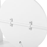 Coiffeuse 4-en-1 blanche avec miroir entier et miroir de table rotatif, tabouret rembourré, rangement intégré et éclairage LED 3 couleurs, 109x36x164 cm