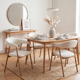 Set of 2 Scandinavian dining room armchairs with beige fabric armrests - Cromwell