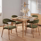 Set von 2 skandinavischen Esszimmer Sesseln mit beige Stoffarmlehnen - Cromwell