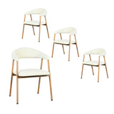 Set of 2 Scandinavian dining room armchairs with beige fabric armrests - Cromwell