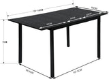 Table de salle à manger extensible industrielle pour 4 à 6 personnes en bois MDF noir - BARI