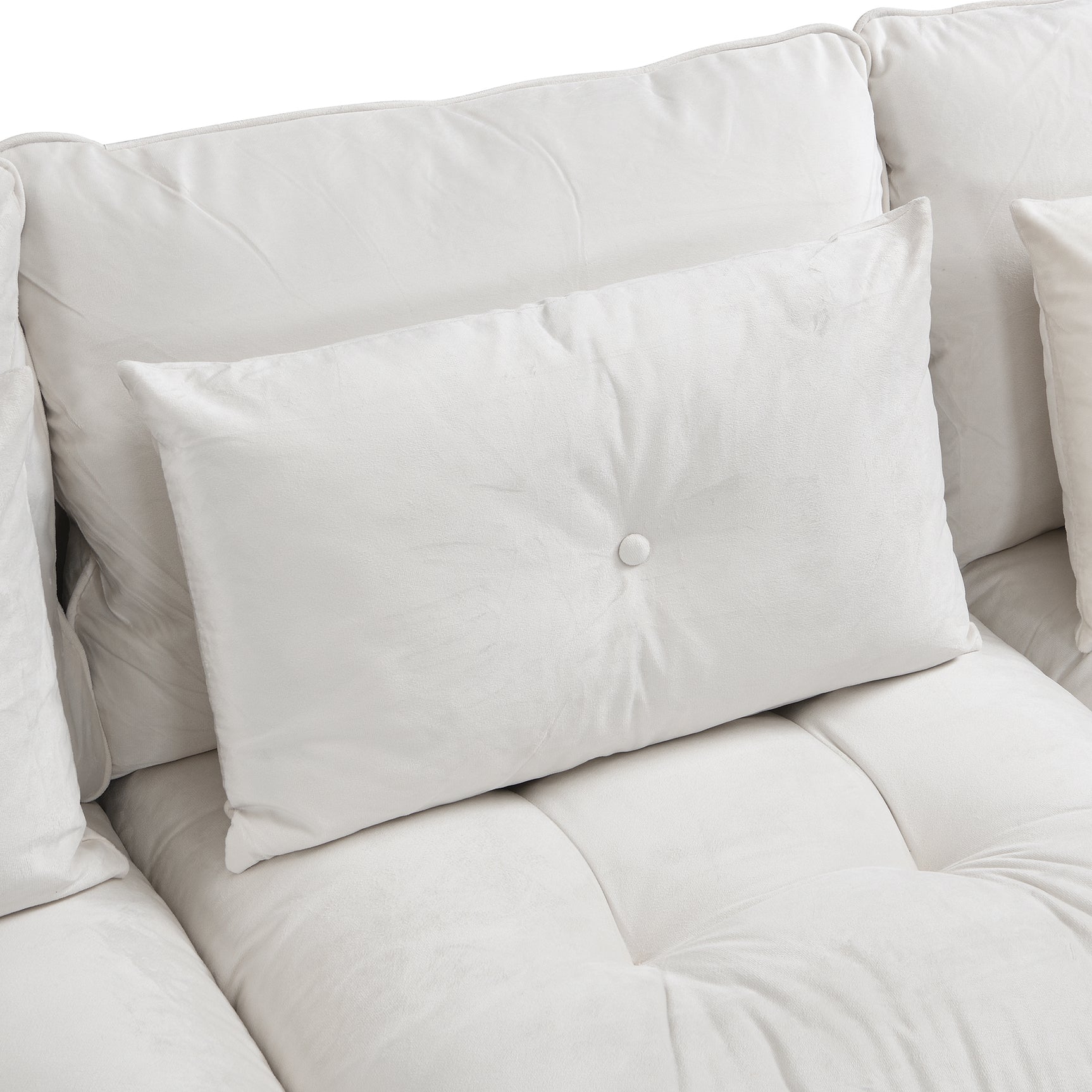 2-seater sofa in beige fabric Scandinavian style - AHBARM