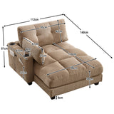 2-seater sofa in beige fabric Scandinavian style - AHBARM