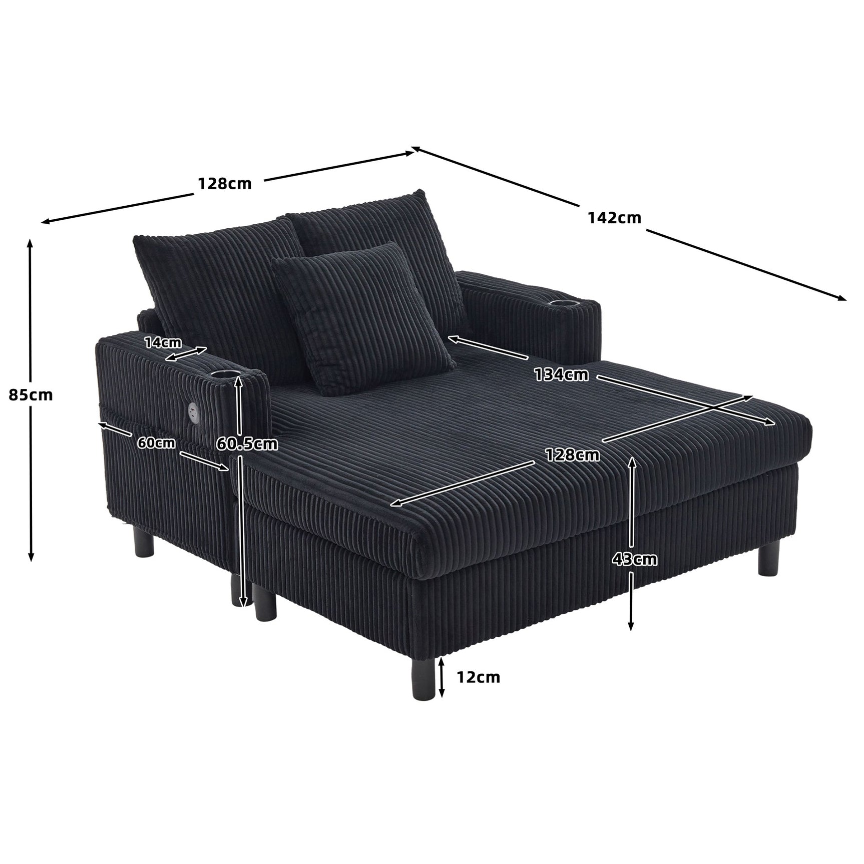 2-seater sofa in beige fabric Scandinavian style - AHBARM