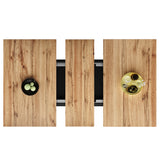 Extensible dining table 140/180x80x75 cm with MDF tray white marble effect and black metal feet