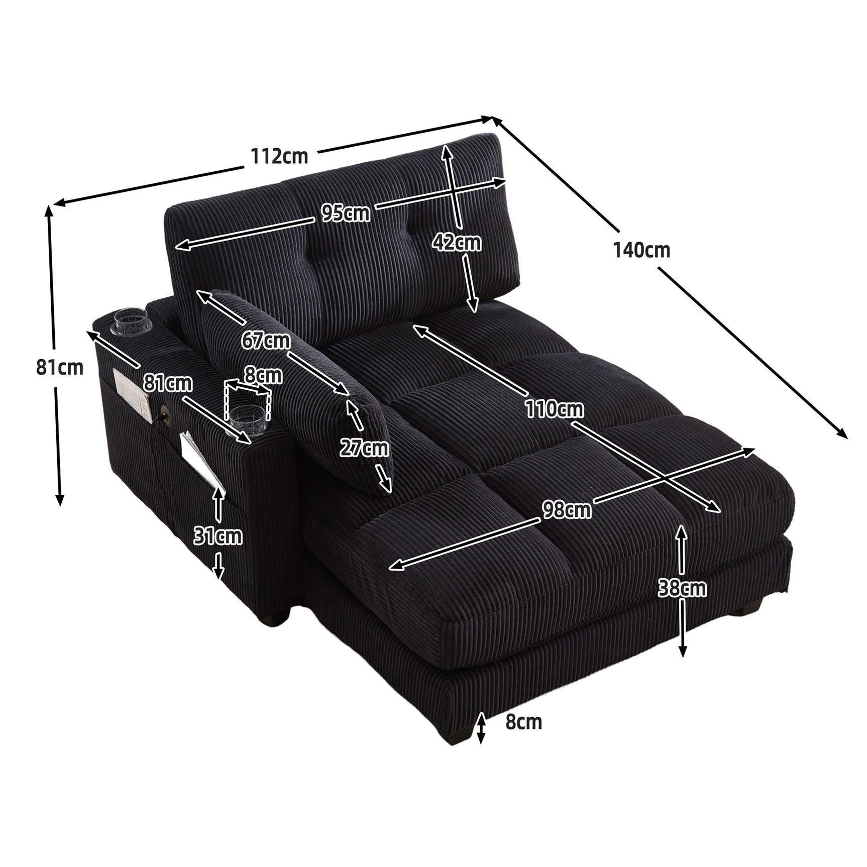 2-seater sofa in beige fabric Scandinavian style - AHBARM