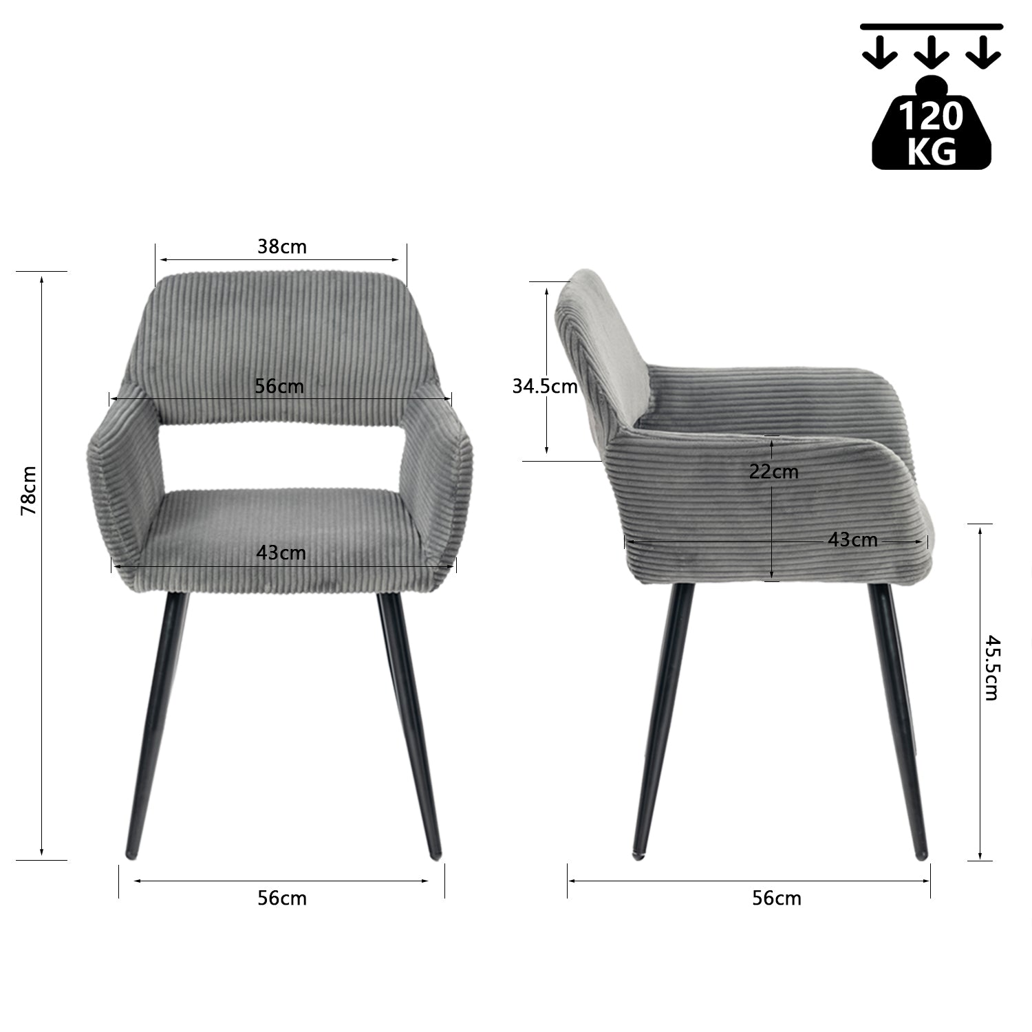 Round Table Table Table Table Timber Ø80 cm with 4 black velvet chairs, modern and comfortable style